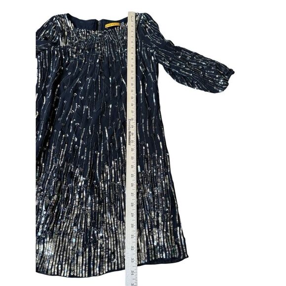 Alice + Olivia Mini Dress Sequin Beaded size XS Black - Picture 4 of 16
